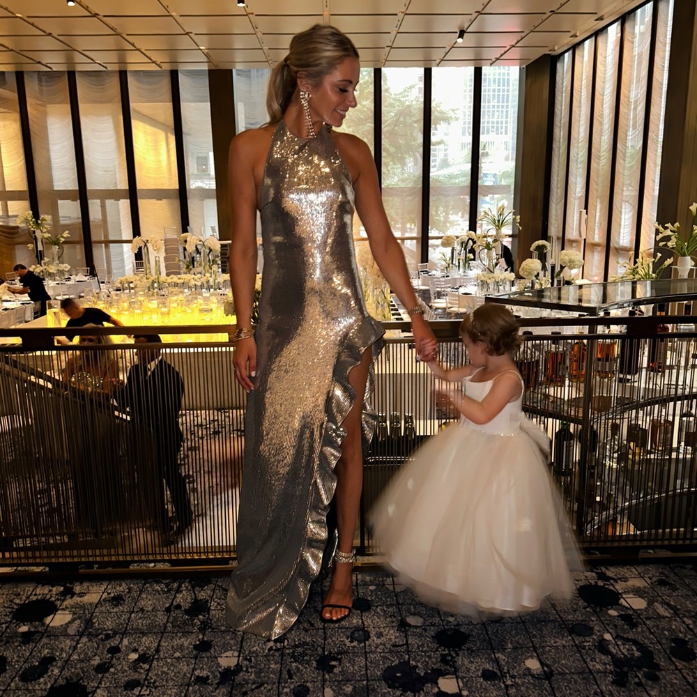 Silver sequin dress